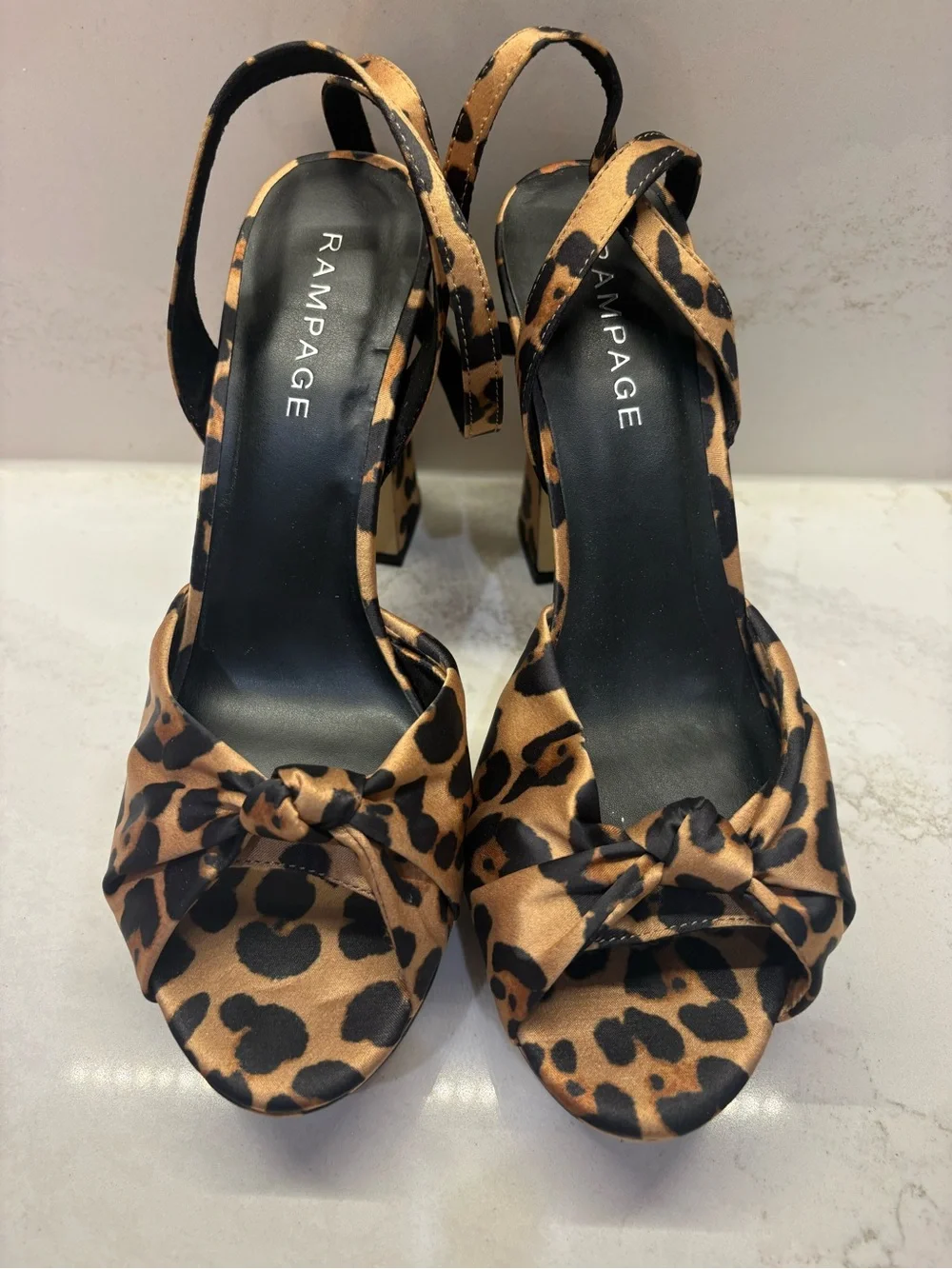 Rampage Leopard-Print Ankle-Strap Platform Sandal